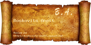 Boskovits Anett névjegykártya