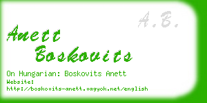 anett boskovits business card